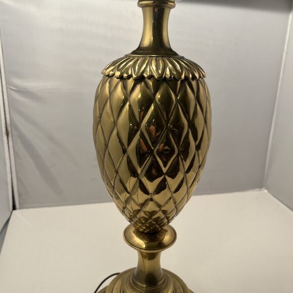 EX LARGE PINEAPPLE LAMP 1970 BRASS BRONZE MID CENTURY REGENCY HOLLYWOOD 2 Avail - Picture 3 of 16